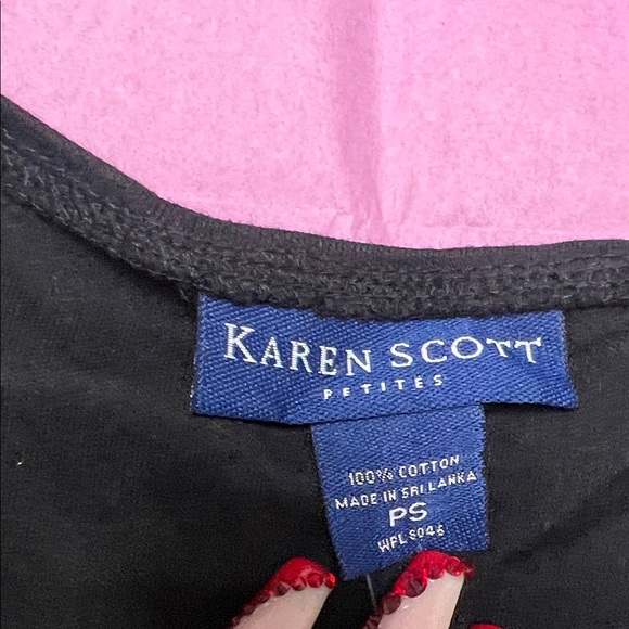 Karen Scott Black Polka Dot Blouse - Picture 4 of 4